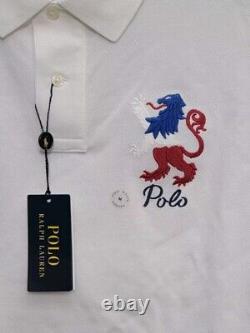 Polo Ralph Lauren Paris Embroidered Polo Shirt Top White Mens Size Medium New