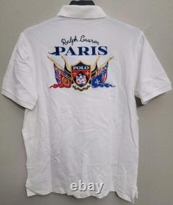 Polo Ralph Lauren Paris Embroidered Polo Shirt Top White Mens Size Medium New