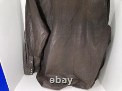 Polo Ralph Lauren Pearl Snap Waxed Shirt Men Size 2XL Brown Long Sleeve NWT