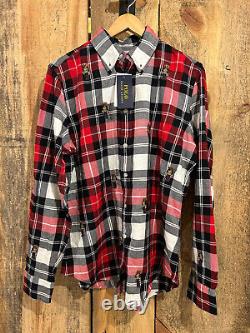 Polo Ralph Lauren Plaid Allover Holiday Bear Flannel Shirt New Rare Large