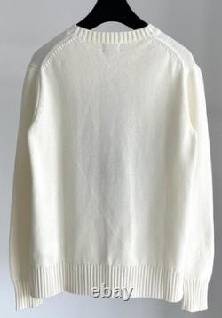 Polo Ralph Lauren Polo BEAR Knit white Sweater Jumper COTTON WOMEN'S size L new