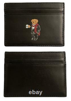 Polo Ralph Lauren (Polo Bear) Cocoa Dual Side with Pouch Slim Card Case Black New