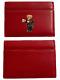 Polo Ralph Lauren (polo Bear) Cocoa Dual Side With Pouch Slim Card Case Red New