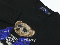Polo Ralph Lauren Polo Bear Wool Crewneck Sweater Black with RLX Bear