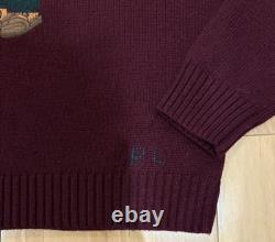 Polo Ralph Lauren Polo Bear wool Cashmere blend sweater burgundy NEW RARE