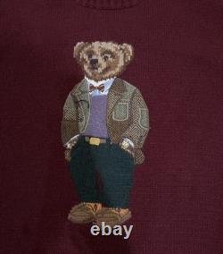 Polo Ralph Lauren Polo Bear wool Cashmere blend sweater burgundy NEW RARE