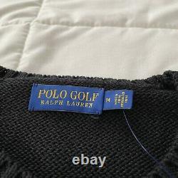 Polo Ralph Lauren Polo Golf Bear Crewneck Knit Sweater Black Size Medium NEW