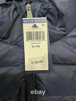 Polo Ralph Lauren Pony Full Zip Down Packable Vest Men's Navy Sizes L XL NWT