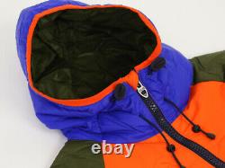 Polo Ralph Lauren Puffer Down Fleece Jacket Coat Orange/Olive/Blue