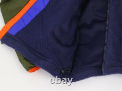 Polo Ralph Lauren Puffer Down Fleece Jacket Coat Orange/Olive/Blue