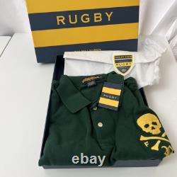Polo Ralph Lauren RLFC Big Skull Rugby Short Sleeve Shirt Men XL Green New Rare