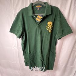Polo Ralph Lauren RLFC Big Skull Rugby Short Sleeve Shirt Men XL Green New Rare