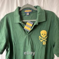 Polo Ralph Lauren RLFC Big Skull Rugby Short Sleeve Shirt Men XL Green New Rare