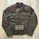 Polo Ralph Lauren Racer Leather Biker Jacket Black Brown Mens Sz Large Nwt $598