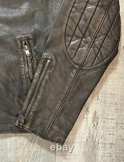 Polo Ralph Lauren Racer Leather Biker Jacket Black Brown Mens Sz Large NWT $598