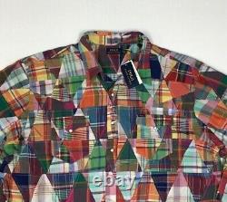 Polo Ralph Lauren Repaired Patchwork Madras Western Colorado Cowboy Rodeo Shirt