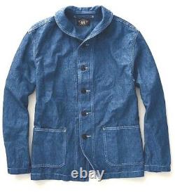 Polo Ralph Lauren Rrl Indigo Cotton Linen Shawl Military Chore Jacket $490+