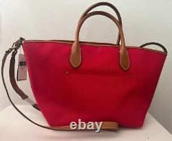 Polo Ralph Lauren Ruby/Navy Convertible Medium Bellport Tote NWT