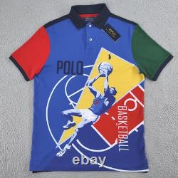 Polo Ralph Lauren Shirt Men Small Blue Mesh Classic Fit Basketball Pony Polo NEW