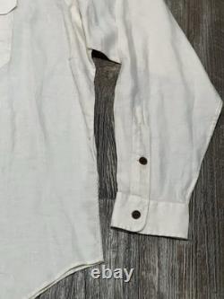 Polo Ralph Lauren Shirt Men's 2XL XXL Off White 100% Linen G. I. Safari NEW