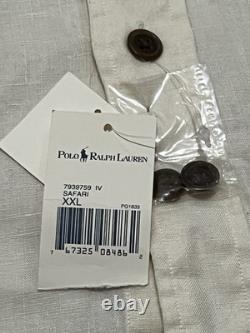 Polo Ralph Lauren Shirt Men's 2XL XXL Off White 100% Linen G. I. Safari NEW
