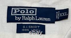 Polo Ralph Lauren Shirt Men's 2XL XXL Off White 100% Linen G. I. Safari NEW
