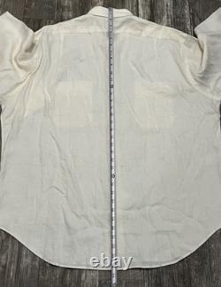 Polo Ralph Lauren Shirt Men's 2XL XXL Off White 100% Linen G. I. Safari NEW