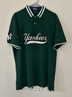 Polo Ralph Lauren Shirt Men's L New York Yankees Classic Fit Cotton Green White