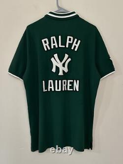 Polo Ralph Lauren Shirt Men's L New York Yankees Classic Fit Cotton Green White