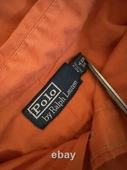 Polo Ralph Lauren Shirt Mens 4XB Military Type 1 Orange Flap Pockets 4X Big Work