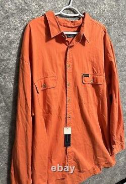 Polo Ralph Lauren Shirt Mens 4XB Military Type 1 Orange Flap Pockets 4X Big Work
