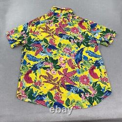 Polo Ralph Lauren Shirt Mens Extra Large Yellow Classic Fit Floral Hawaiian