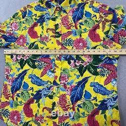 Polo Ralph Lauren Shirt Mens Extra Large Yellow Classic Fit Floral Hawaiian