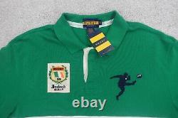 Polo Ralph Lauren Shirt Mens XXL Green Ireland Rugby Spellout Colorblock #12 NEW