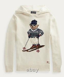 Polo Ralph Lauren Ski Bear Cream Hooded SWEATER XL (18-20 youths)=Men S=women M