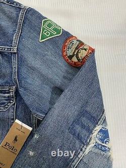 Polo Ralph Lauren Sportsman Trucker Patch Denim Jean Jacket New WithTags Men's M