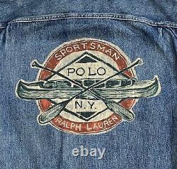 Polo Ralph Lauren Sportsman Trucker Patch Denim Jean Jacket New WithTags Men's M