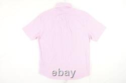 Polo Ralph Lauren Striped Pink Small Untucked Fit Wrinkle Button Front Shirt New