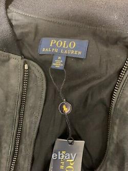 Polo Ralph Lauren Suede Bomber Jacket Men's Medium $898.00 Navy Blue