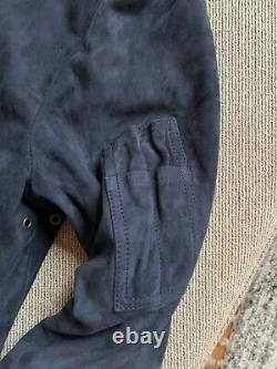 Polo Ralph Lauren Suede Bomber Jacket Men's Medium $898.00 Navy Blue