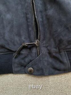 Polo Ralph Lauren Suede Bomber Jacket Men's Medium $898.00 Navy Blue