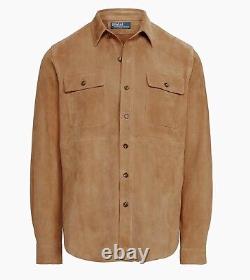 Polo Ralph Lauren Suede Leather Shirt (Small) MSRP $698