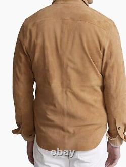 Polo Ralph Lauren Suede Leather Shirt (Small) MSRP $698