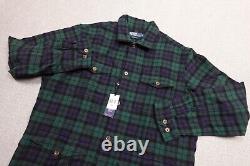 Polo Ralph Lauren Tartan Plaid Flannel Mens XL Wool Flap Pocket Heavyweight NEW