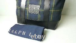 Polo Ralph Lauren Tartan Plaid Leather/canvas Large Tote Bag Unisex