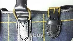 Polo Ralph Lauren Tartan Plaid Leather/canvas Large Tote Bag Unisex