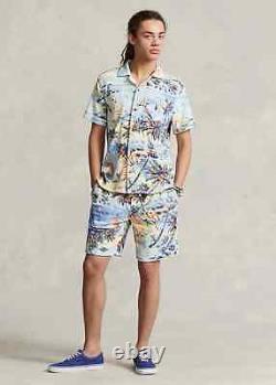 Polo Ralph Lauren Tropical-Print Terry Shirt Large