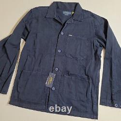 Polo Ralph Lauren Twill Utility Overshirt Mens Large Shirt Jacket Navy Blue