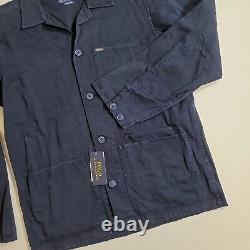 Polo Ralph Lauren Twill Utility Overshirt Mens Large Shirt Jacket Navy Blue