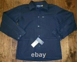 Polo Ralph Lauren Twill Utility Overshirt Navy Chore Jacket Men's Small NEW